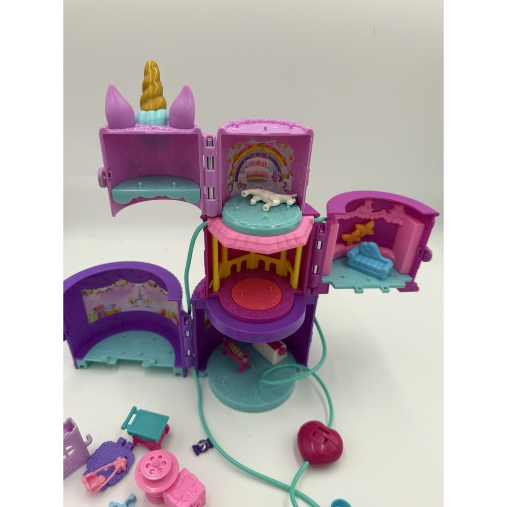 Polly Pocket Unicorn Birthday Party Compact Playset 2 Dolls Unicorn - Picture 6 of 8
